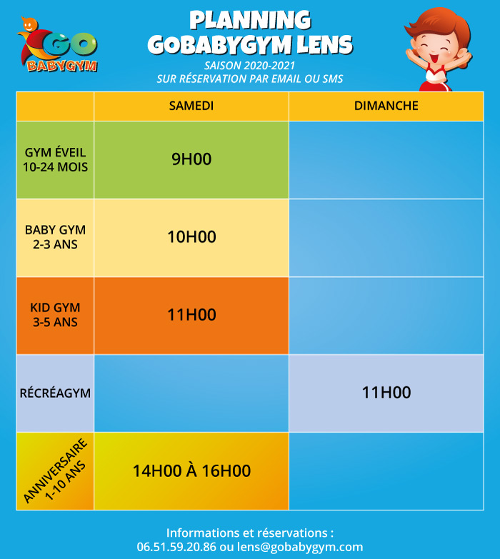 Planning GoBabyGym Lens 2020-2021